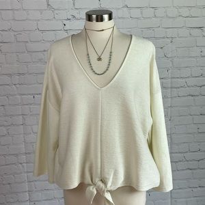 Madewell Texture&Thread Cream Tie Waist Top 2X